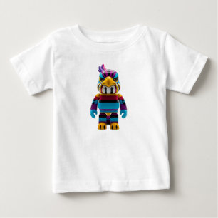 Vibrant Designer Eagle Toy Figure with Pop Art Pat Baby T-Shirt