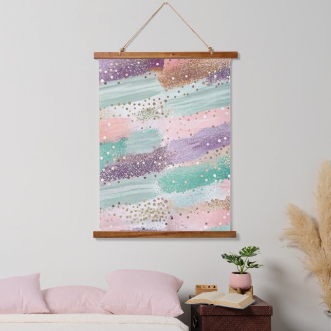 Vibrant Diagonal Brushstroke Pattern (2) Hanging Tapestry (Bedroom)