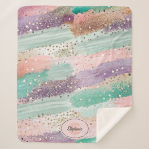 Vibrant Diagonal Brushstroke Pattern (2) Sherpa Blanket