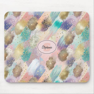 Vibrant Diagonal Brushstroke Pattern Mouse Pad