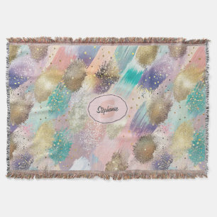 Vibrant Diagonal Brushstroke Pattern Throw Blanket