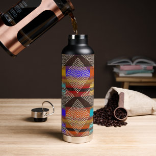 Vibrant Diamonds Ankara Style Pattern Water Bottle