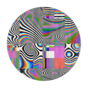 Vibrant Digital Abstract Geometric Background Cutting Board