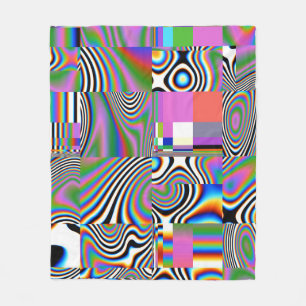 Vibrant Digital Abstract Geometric Background Fleece Blanket