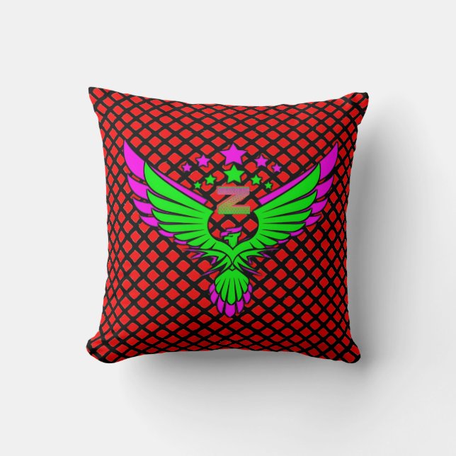 Vibrant Digital Art Throw Pillow (Front)