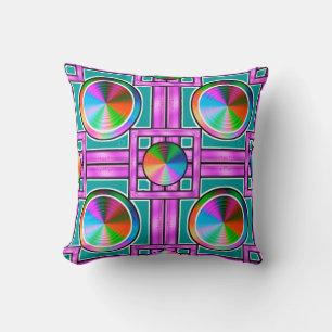 Vibrant Digital Art Throw Pillow - Colourful Home 