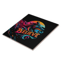 Vibrant Digital Artwork Featuring a Stylised Wolf