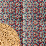 Vibrant Distressed Ottoman Geometric Motifs Tile<br><div class="desc">This ceramic tile is adorned with a captivating geometric pattern that draws inspiration from traditional Ottoman motifs. The design features a complex array of concentric shapes, including squares and circles, which come together to form a stunning kaleidoscopic effect. The colour palette is a rich tapestry of deep blues, vibrant reds,...</div>