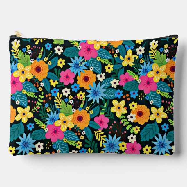 Vibrant Ditsy Flowers Floral Pattern-43785 Accessory Pouch (Front)