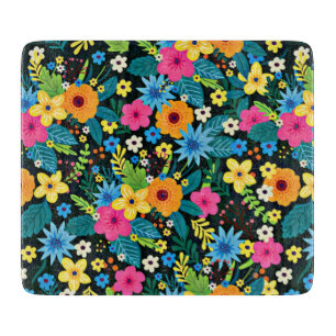 Vibrant Ditsy Flowers Floral Pattern-43785 Cutting Board