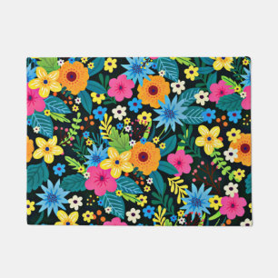 Vibrant Ditsy Flowers Floral Pattern-43785 Doormat