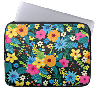 Vibrant Ditsy Flowers Floral Pattern-43785 Laptop Sleeve