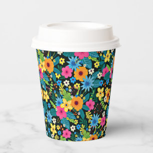 Vibrant Ditsy Flowers Floral Pattern-43785 Paper Cups