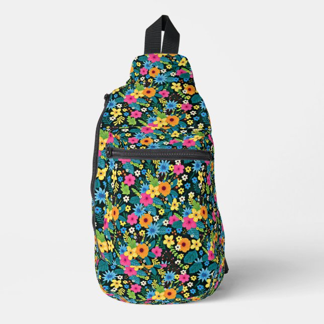 Vibrant Ditsy Flowers Floral Pattern-43785 Sling Bag (Front)