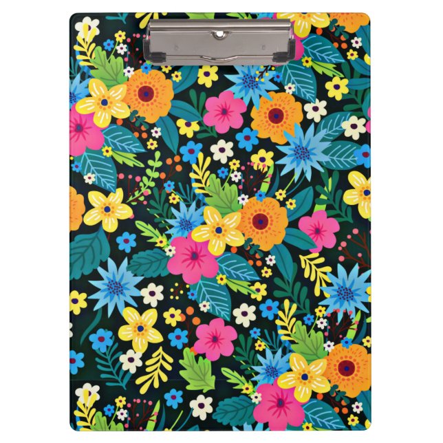 Vibrant Ditsy Flowers Floral Pattern Design-43785 Clipboard (Front)