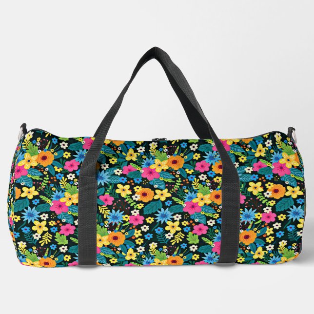 Vibrant Ditsy Flowers Floral Pattern Design-43785 Duffle Bag (Front)