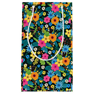 Vibrant Ditsy Flowers Floral Pattern Design-43785 Small Gift Bag