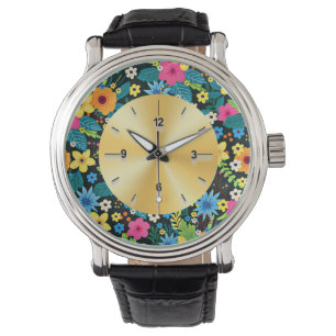 Vibrant Ditsy Flowers Floral Pattern Design-43785 Watch