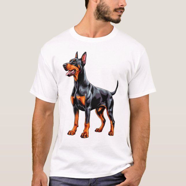 Vibrant Doberman Pinscher T-Shirt (Front)