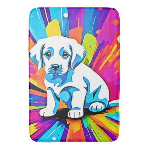 Vibrant Dog Artwork Bath Mat