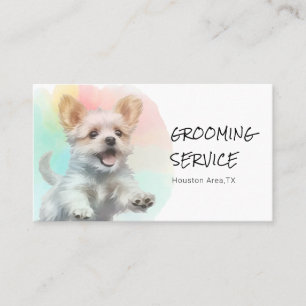 Vibrant Dog Pet Grooming Service Business Card
