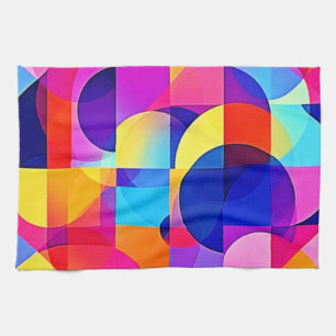 Vibrant Dot Energy Art Tea Towel