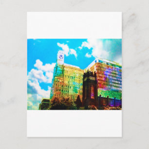 vibrant downtown postcard
