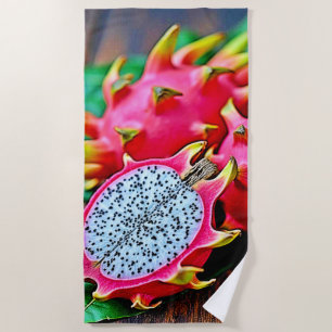 Vibrant Dragon Fruit Beauty Design Beach Towel