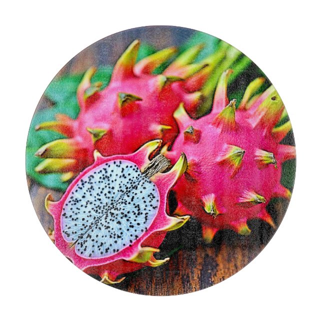 Vibrant Dragon Fruit Beauty Design Cutting Board (Front)