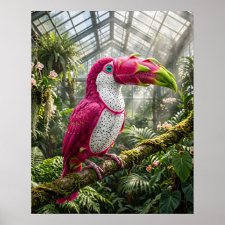 Vibrant Dragon Fruit Toucan Poster
