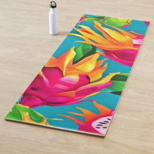 Vibrant Dragoon Fruit Pattern Yoga Mat