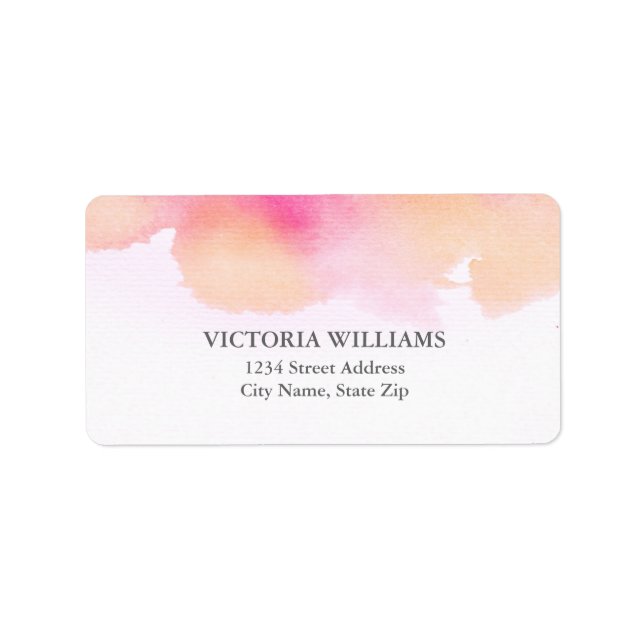 Vibrant Dreams Address Label / Pink & Peach (Front)
