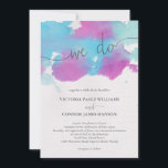 Vibrant Dreams Blue Purple Watercolor Wedding Invitation<br><div class="desc">This beautiful wedding invitation features a hand painted ethereal watercolor design in blue,  purple,  and teal / mint green.</div>