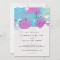 Vibrant Dreams Blue Purple Watercolor Wedding