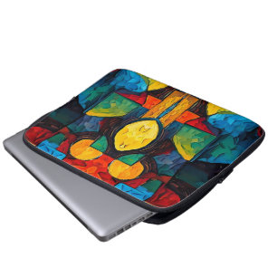 Vibrant Dreams Geometry – Bold Modern Abstract Art Laptop Sleeve