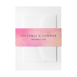 Vibrant Dreams Invitation Belly Band / Pink Peach