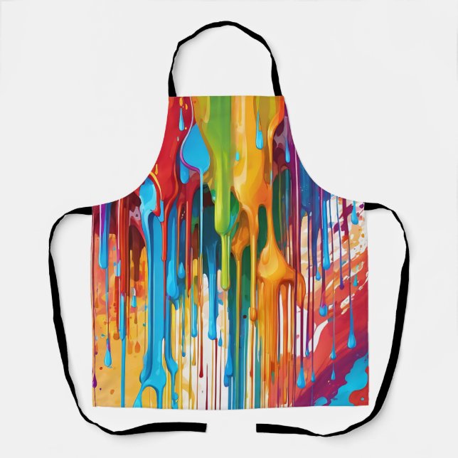 Vibrant Dripping Paint Apron (Front)