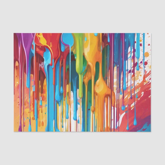 Vibrant Dripping Paint Tissue Paper (Front)