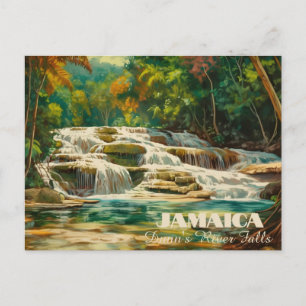 Vibrant Dunn's River Falls Jamaica Postcard