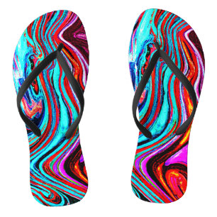 Vibrant Dynamic Hues Abstract Pattern Jandals