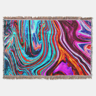 Vibrant Dynamic Hues Abstract Pattern Throw Blanket