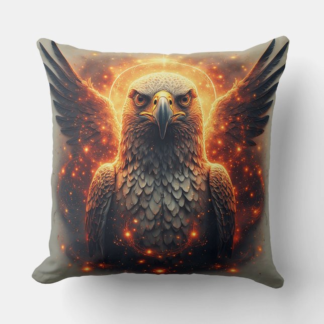 Vibrant Eagle Artwork Cushion (Front)