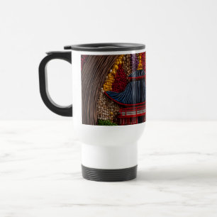 Vibrant East Asian Architecture – Colourful Art Travel Mug