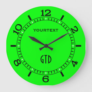 Vibrant Electric Green Dial to Personalise on a Large Clock