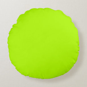 Vibrant Electric Lime Green Ready to Customise Round Cushion