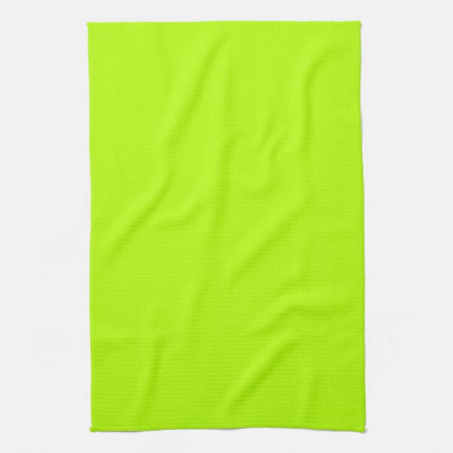 Vibrant Electric Lime Green Ready to Customise Tea Towel (Vertical)