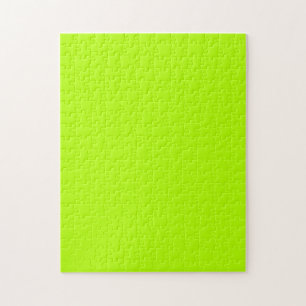 Vibrant Electric Lime Green Ready to Customize Jigsaw Puzzle