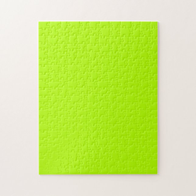Vibrant Electric Lime Green Ready to Customize Jigsaw Puzzle (Vertical)