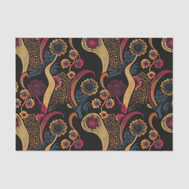 Vibrant Elegant African Pattern in Rich Hues Tissue Paper (Front)