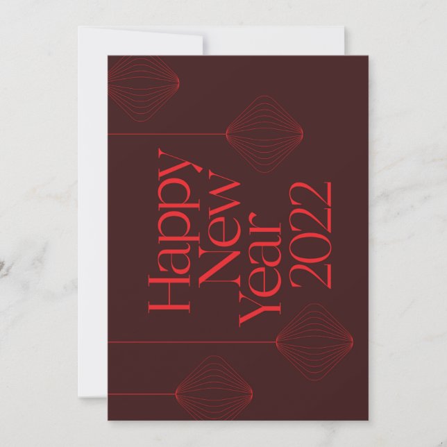 Vibrant, elegant, cool Happy New Year 2022 design (Front)